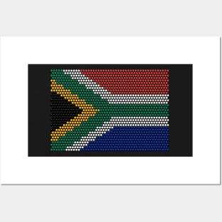 South Africa Flag Traditional BeadWork Effect Posters and Art